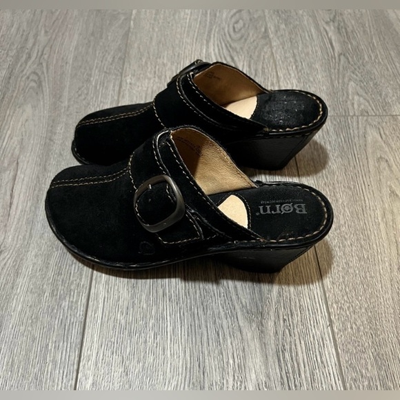 Born Black Suede Mules with Buckle - Picture 2 of 4